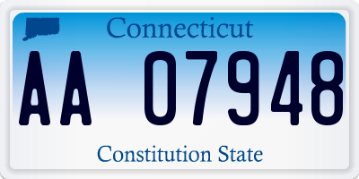 CT license plate AA07948