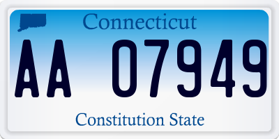 CT license plate AA07949