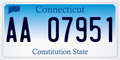 CT license plate AA07951