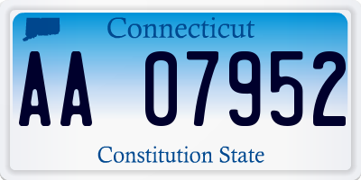 CT license plate AA07952