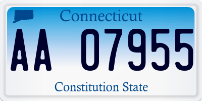 CT license plate AA07955