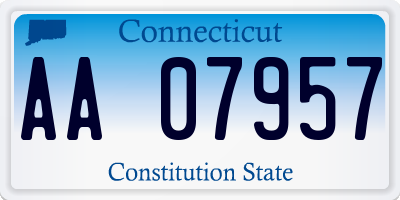 CT license plate AA07957