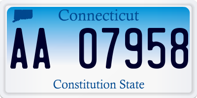 CT license plate AA07958