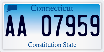 CT license plate AA07959