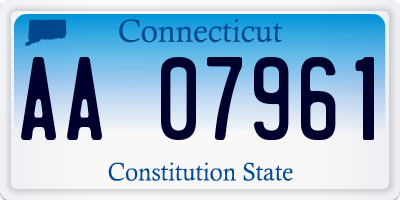 CT license plate AA07961