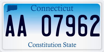 CT license plate AA07962