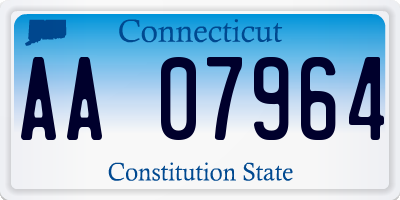 CT license plate AA07964