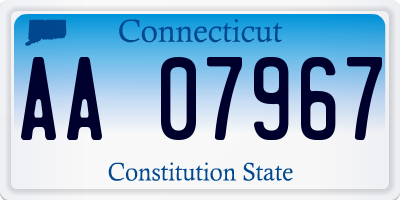 CT license plate AA07967