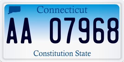 CT license plate AA07968