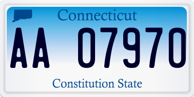 CT license plate AA07970