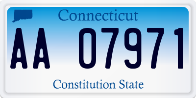 CT license plate AA07971