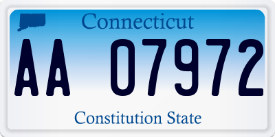 CT license plate AA07972