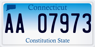 CT license plate AA07973