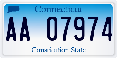 CT license plate AA07974