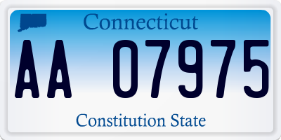 CT license plate AA07975