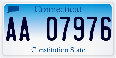 CT license plate AA07976