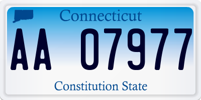 CT license plate AA07977