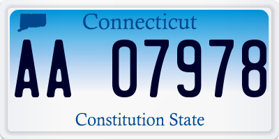 CT license plate AA07978