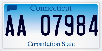 CT license plate AA07984