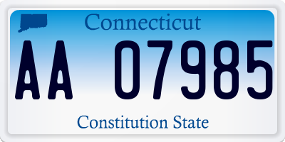 CT license plate AA07985