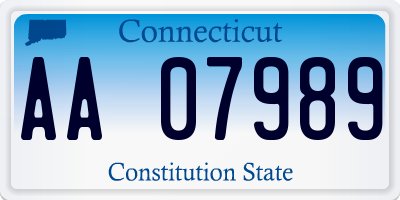 CT license plate AA07989