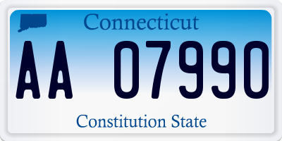 CT license plate AA07990