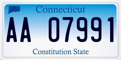 CT license plate AA07991