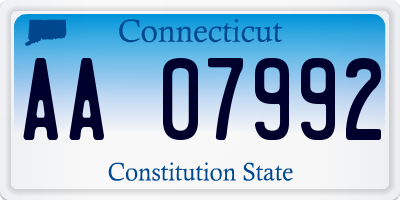 CT license plate AA07992