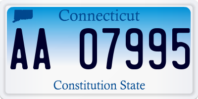 CT license plate AA07995