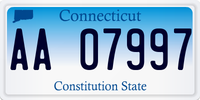 CT license plate AA07997