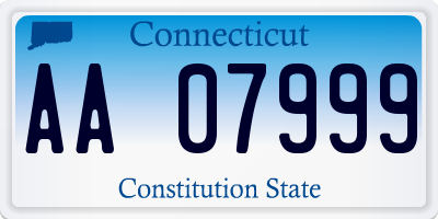 CT license plate AA07999