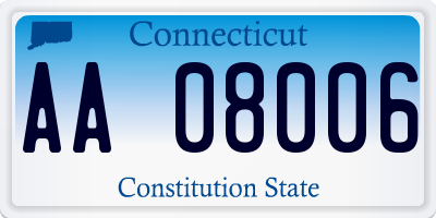 CT license plate AA08006