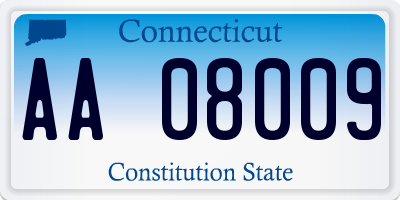 CT license plate AA08009