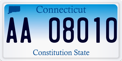 CT license plate AA08010