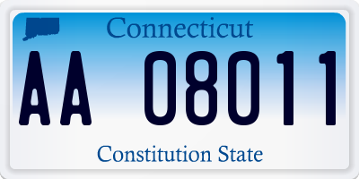 CT license plate AA08011