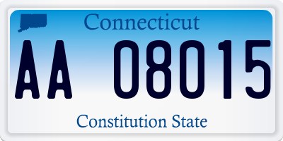 CT license plate AA08015