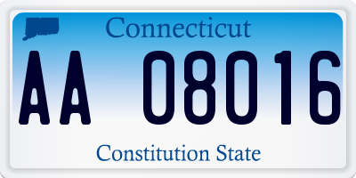 CT license plate AA08016