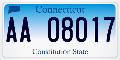 CT license plate AA08017