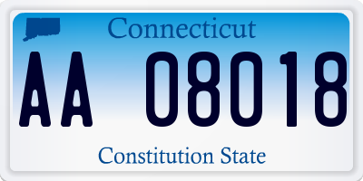 CT license plate AA08018