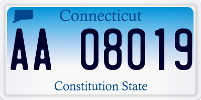 CT license plate AA08019