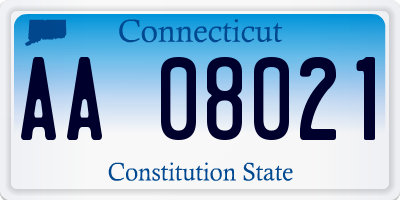 CT license plate AA08021