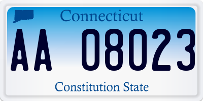 CT license plate AA08023