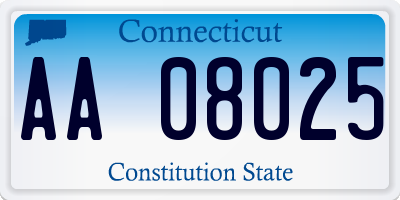 CT license plate AA08025