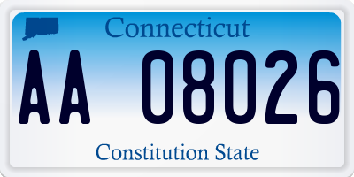 CT license plate AA08026