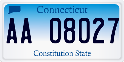 CT license plate AA08027