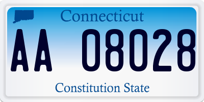 CT license plate AA08028