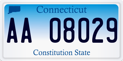 CT license plate AA08029