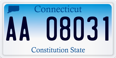 CT license plate AA08031