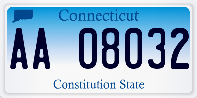 CT license plate AA08032