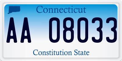 CT license plate AA08033